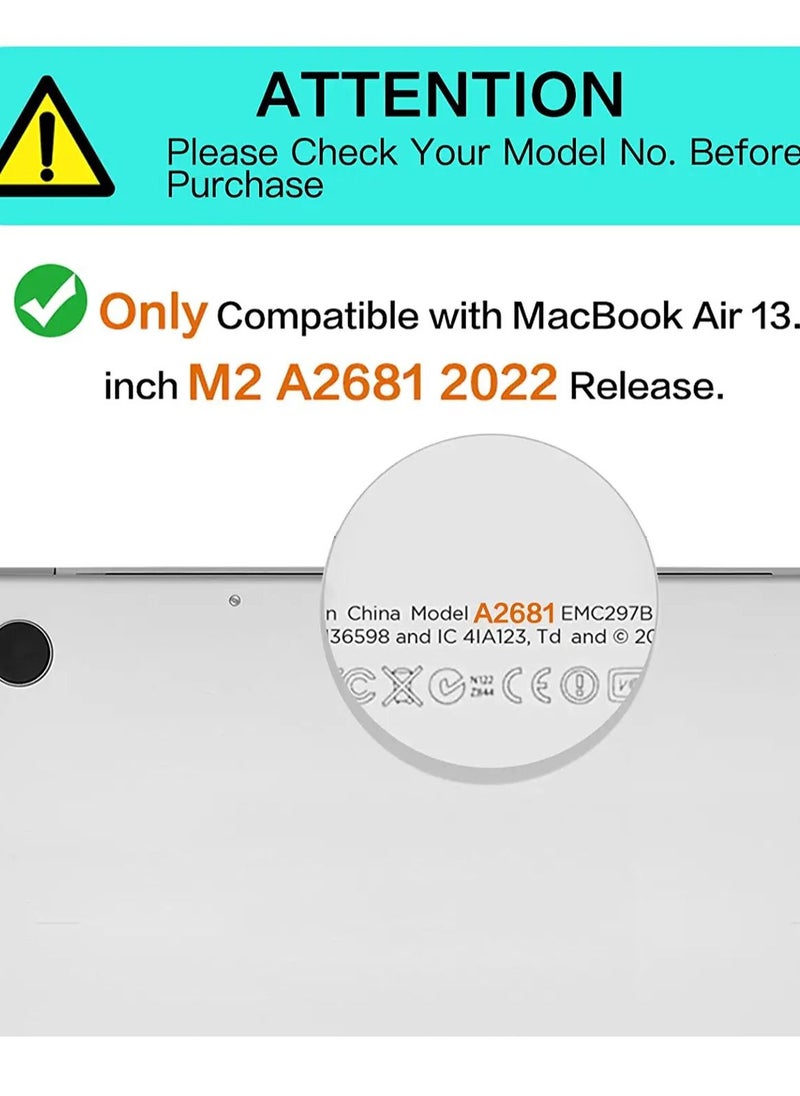 Case for MacBook Air 13.6 Inch 2025 Release M4 Chip A3240/2024 Release M3 Chip A3113 /2022 Release A2681 M2 Chip, Frosted Matte Hard Shell Cover with Trackpad Film for MacBook Air 13.6 inch ,Frosted Midnight Green
