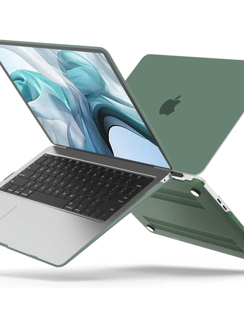 Case for MacBook Air 13.6 Inch 2025 Release M4 Chip A3240/2024 Release M3 Chip A3113 /2022 Release A2681 M2 Chip, Frosted Matte Hard Shell Cover with Trackpad Film for MacBook Air 13.6 inch ,Frosted Midnight Green