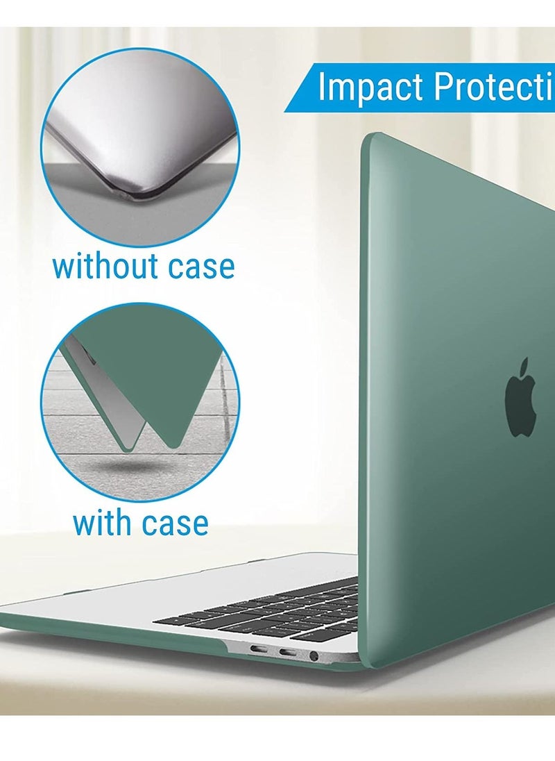 Case for MacBook Air 13.6 Inch 2025 Release M4 Chip A3240/2024 Release M3 Chip A3113 /2022 Release A2681 M2 Chip, Frosted Matte Hard Shell Cover with Trackpad Film for MacBook Air 13.6 inch ,Frosted Midnight Green