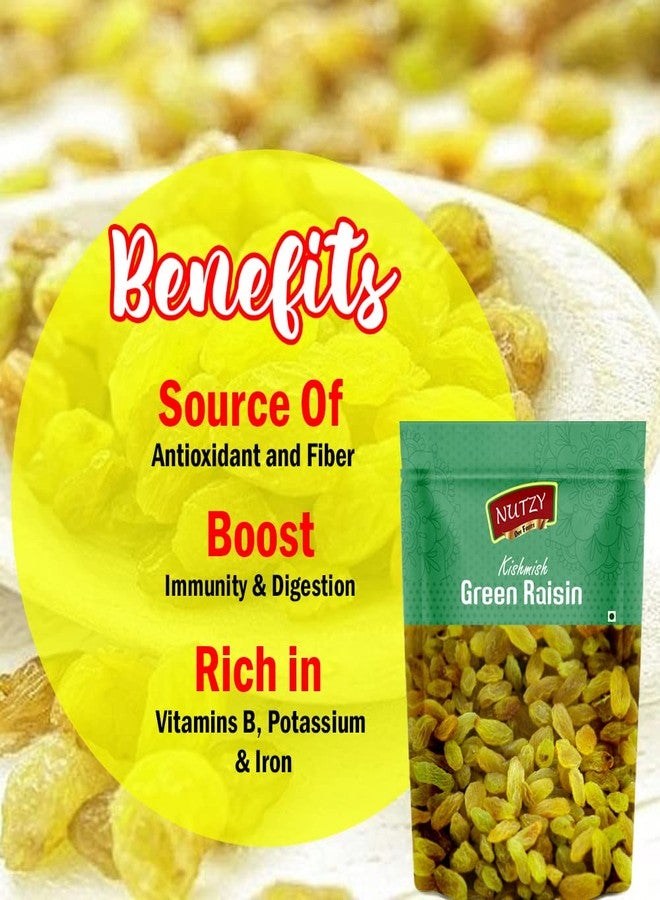 Nutzy Kishmish (Green Raisins) 800 Grams (200gm X 4) - Hari Darakh | Green Raisns Nutrient-Rich Superfood for Energy |Hari Kishmish Rich Source of Potassium & Dietry Fiber - This seedless Kishmish is the Best Snack for Every Age Group | Kishmish | Delicious Snack - Image 5