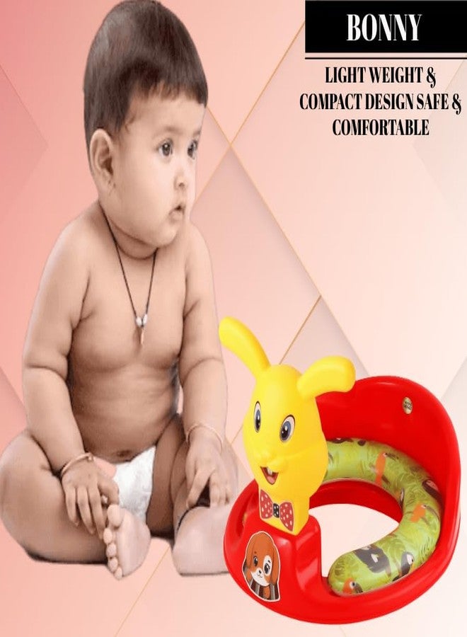 Zerya Kids Toilet Trainer Baby Potty Seat With Rabbit Handle And Back Support Toilet Seat For Girls & Boys (Red) - Image 2