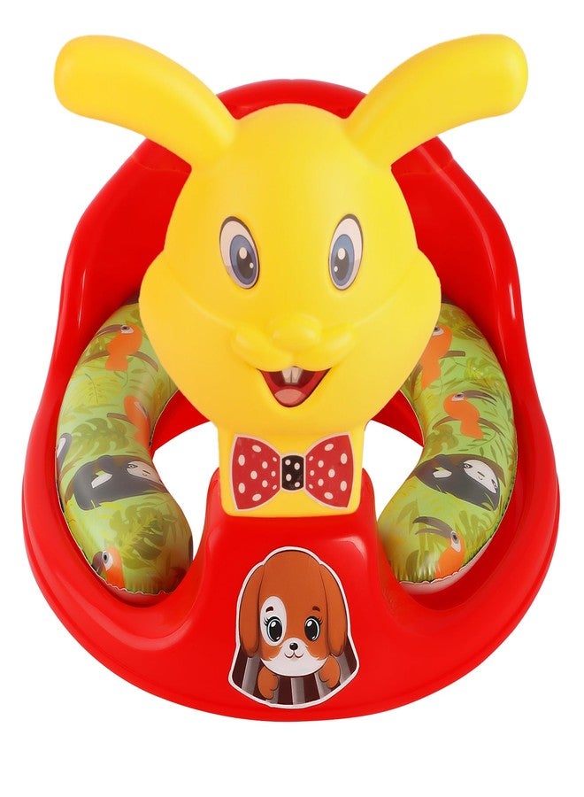 Zerya Kids Toilet Trainer Baby Potty Seat With Rabbit Handle And Back Support Toilet Seat For Girls & Boys (Red) - Image 1