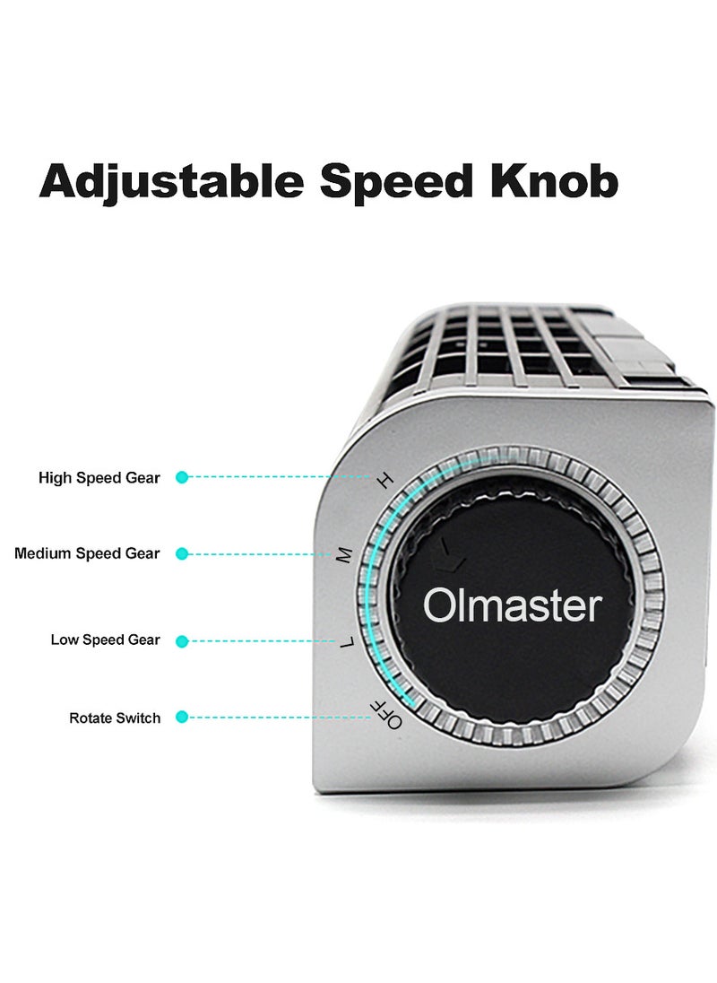 Olmaster - USB Cooling Fan Laptop Pad Stand Fan Notebook Computer Phone Cooler Horizontal Axis Fan Bracket Black - Image 1
