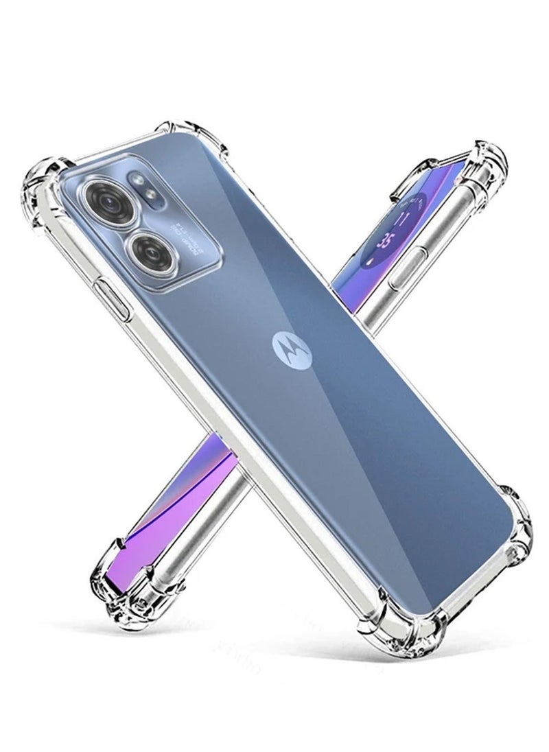 Techie Motorola Edge 40 TPU Bumper Corner Case with Camera Lens Protection Transparent Protective Back Cover  - Image 1