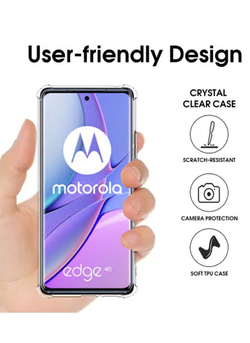 Techie Motorola Edge 40 TPU Bumper Corner Case with Camera Lens Protection Transparent Protective Back Cover  - Image 2