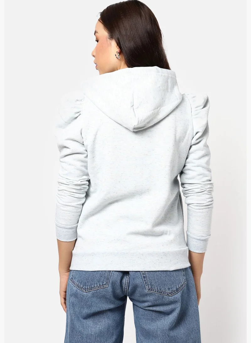 Campus Sutra  Women’s Cotton Solid Zipper Sweatshirt With Hoodie Regular Fit For Casual Wear for Women | Best Price UAE