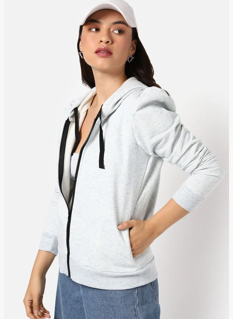 كامبوس سوترا سويت شيرت بسحاب من القطن بأكمام طويلة بقصة عادية مع هودي للنساء للارتداء في كاجوال|سويت شيرت أنيق مع عالي الأداء وقصة مريحى للارتداء اليومي