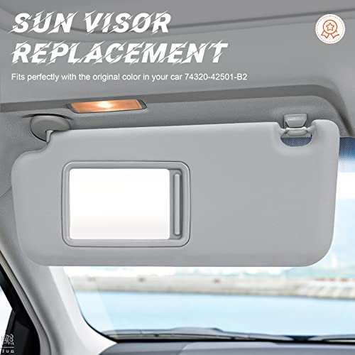 ILONPA Gray Driver Left Side Sun Visor Replacement Compatible with Toyota RAV4 2006-2013 Replace 74320-42501-B2 - Image 3