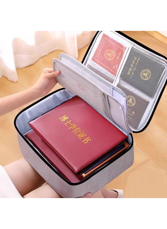 Generic 3-Layers Document Case with Lock File Organizer Bag Zipper Certificate Storage Bag Portable Travel Home Office School Supplies  - Image 1