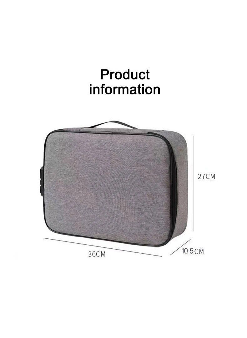 Generic 3-Layers Document Case with Lock File Organizer Bag Zipper Certificate Storage Bag Portable Travel Home Office School Supplies  - Image 4