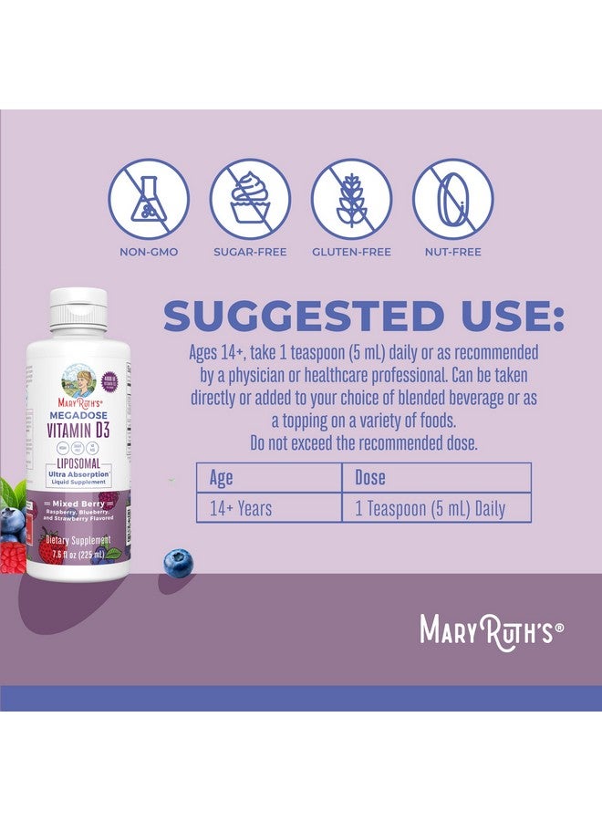 MaryRuth Organics Megadose Vitamin D3 Liposomal by MaryRuth's| Vitamin D 4000 IU | Ultra Absorption | Immune Support for Adults | Bone Health | VIT D3 | Vegan | Sugar Free | Gluten Free | Non-GMO | 45 Servings - Image 3