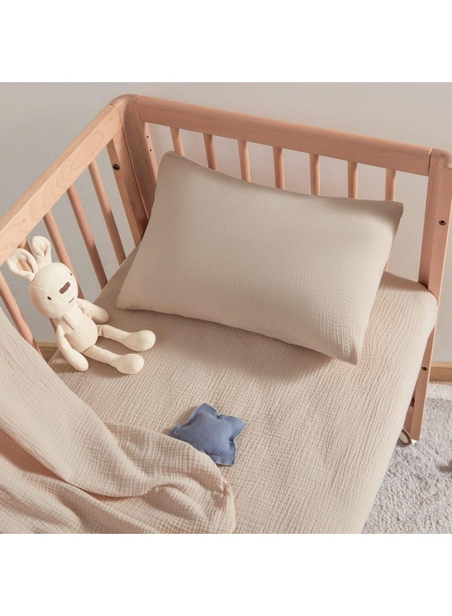 JELLYMONI 2 Pack Muslin Toddler Pillowcase for 13x18 Pillow, 100% Cotton Baby Pillow Case Cover for Bed, Toddler Cot and Travel, Soft & Breathable Baby Kids Envelope Pillowcase, No Pillow - Image 3