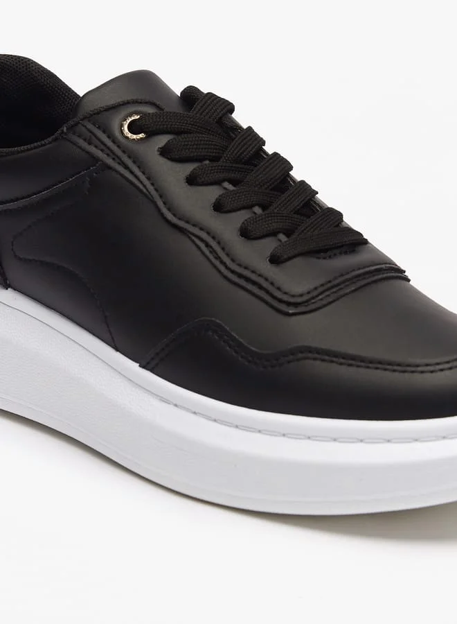 shoexpress Women Solid Lace-Up Sneakers