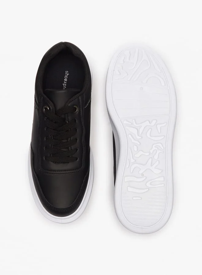 shoexpress Women Solid Lace-Up Sneakers