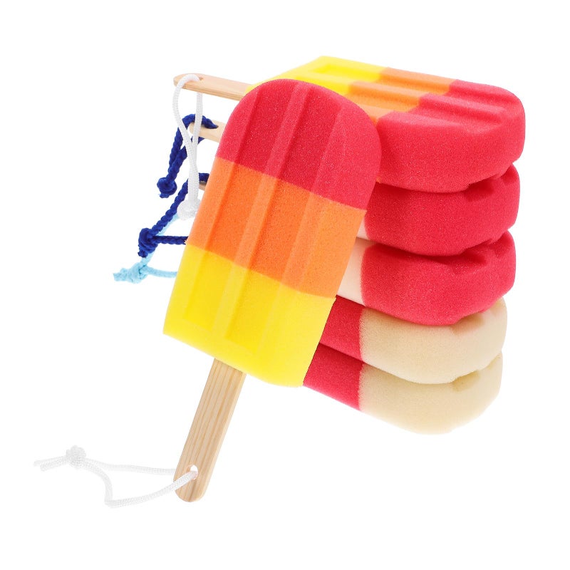 6Pcs Popsicle Toast Shower Sponge Set Soft Exfoliating Body Scrubber With Hanging Loop Random Color - Image 2