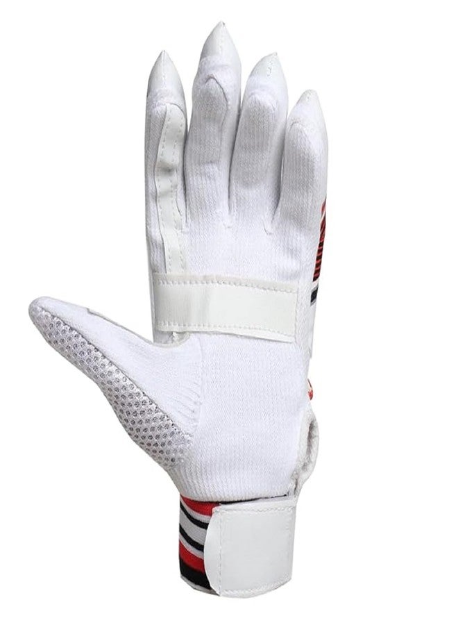 Shopeleven Right-Hand Youth Batting Gloves - Cricket Gear in Cotton, White, Sporty Design - Image 4