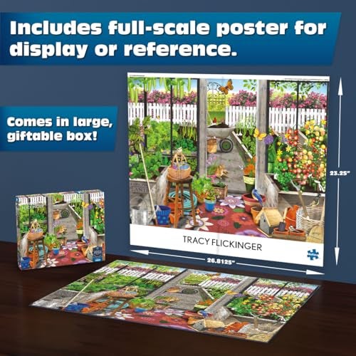 Buffalo Games Sapphire Select Tracy Flickenger Garden Shed Greenhouse 1000 Piece Jigsaw Puzzle Challenging Fun Blue Core Puzzle Board Giftable Display Box Full Size Poster Included - Image 5