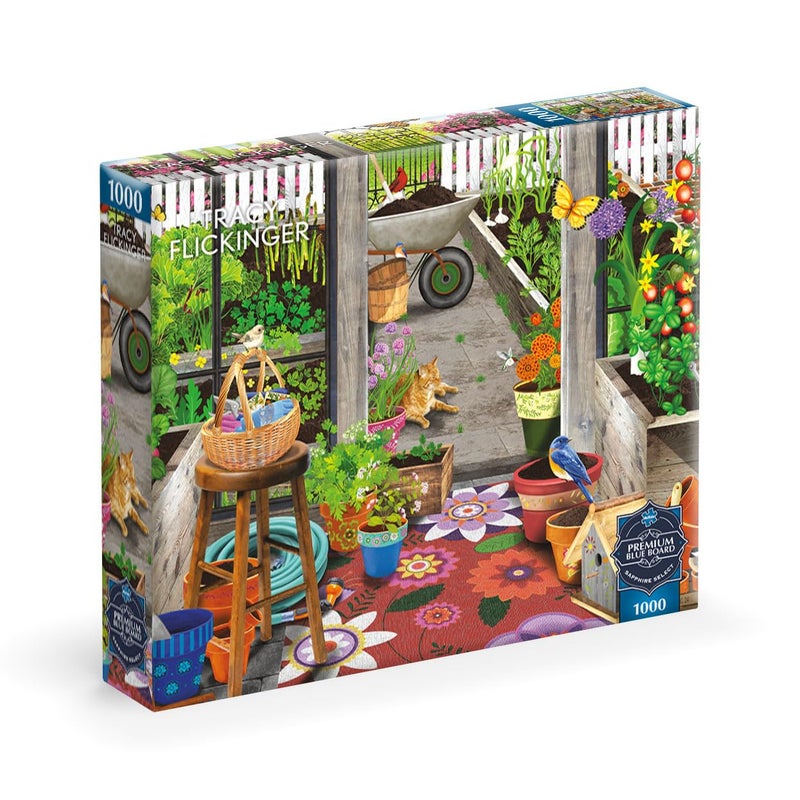 Buffalo Games Sapphire Select Tracy Flickenger Garden Shed Greenhouse 1000 Piece Jigsaw Puzzle Challenging Fun Blue Core Puzzle Board Giftable Display Box Full Size Poster Included - Image 3