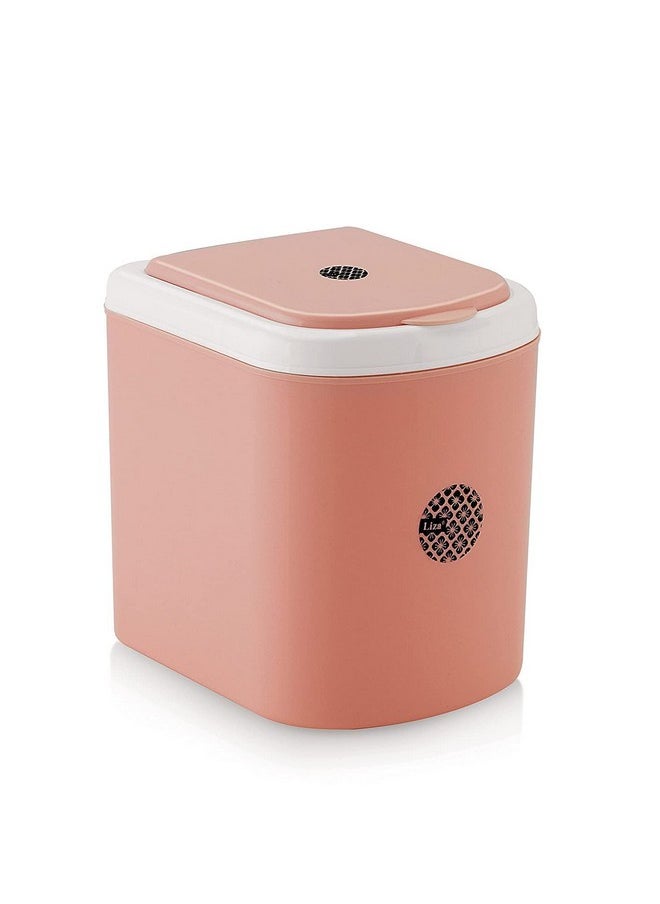 Csm - CSM Plastic Small Portable Table Dustbin/Desk Dustbin With Attached Lid And Swing Opening, Mini Trash Bin Can Waster Bin For Office,Home (Mini-Bin) Pack Of 2(Pink, Blue) - Image 1
