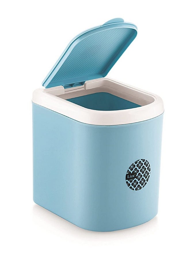 Csm - CSM Plastic Small Portable Table Dustbin/Desk Dustbin With Attached Lid And Swing Opening, Mini Trash Bin Can Waster Bin For Office,Home (Mini-Bin) Pack Of 2(Pink, Blue) - Image 1