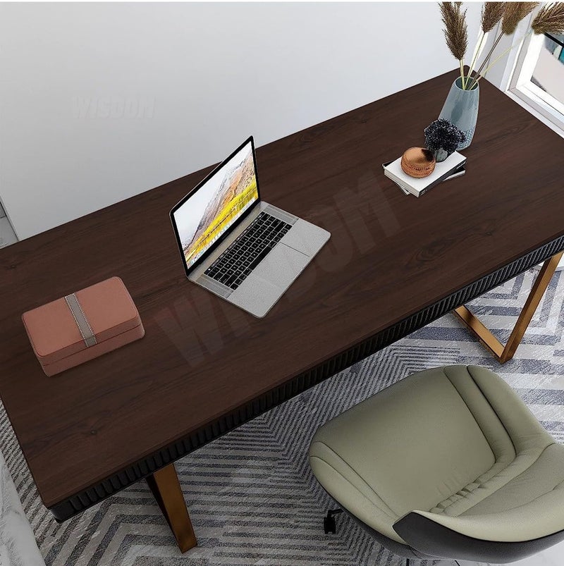 WISDOM Self Adhesive Vinyl Wood Grain Wallpaper For Furniture Vinyl Stickers Wooden Door Desktop Wall Papers Kitchen-Cupboard/Shelf Liner Sheet (16 X 48 Inch, Dark Wooden), Solid, Brown - Image 4
