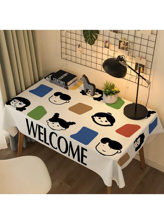 Bluejw Desk Coffee Table Tablecloth Cartoon Protective Mat Light Luxury High-end Sense Dining Table Mat Dopamine Makeup Table Top Cover Cloth Dust-proof - Image 5