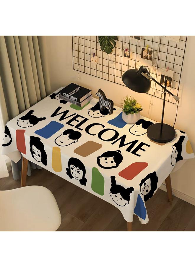 Bluejw Desk Coffee Table Tablecloth Cartoon Protective Mat Light Luxury High-end Sense Dining Table Mat Dopamine Makeup Table Top Cover Cloth Dust-proof - Image 1