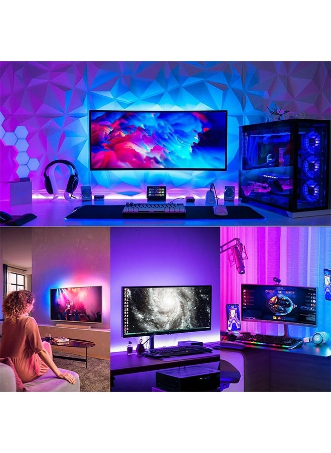 MVAQKLM - إضاءة خلفية RGB لشاشة كمبيوتر مقاس 27 بوصة، مزامنة شريط إضاءة LED مع لون الشاشة والموسيقى لأفلام الألعاب وما إلى ذلك، التحكم في البرامج، يعمل بمنفذ USB - Image 1