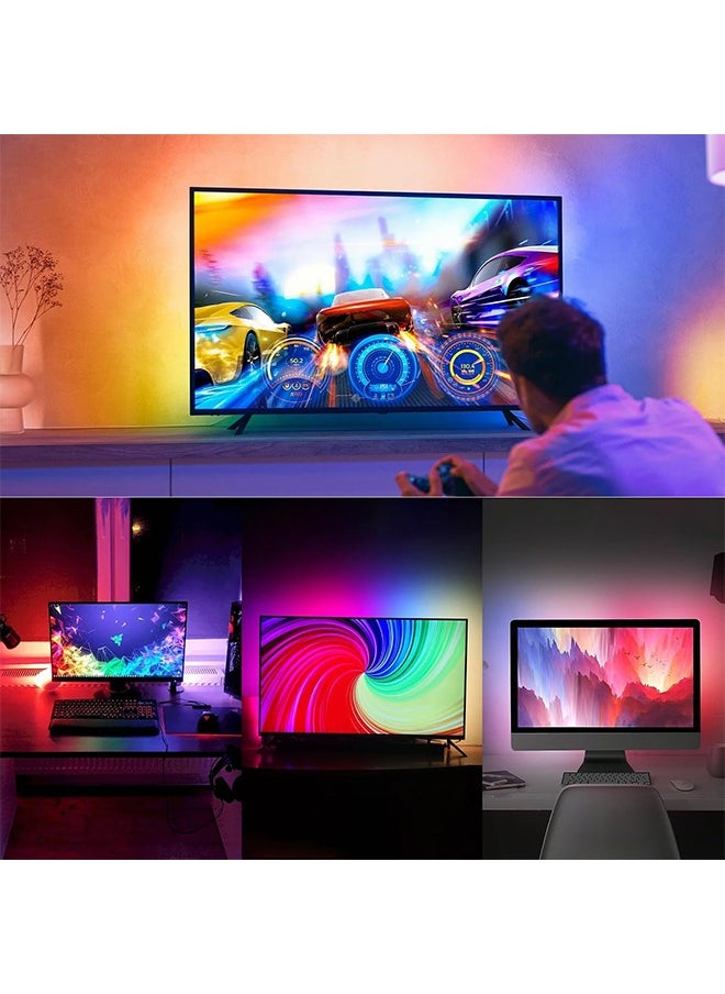 MVAQKLM - إضاءة خلفية RGB لشاشة كمبيوتر مقاس 27 بوصة، مزامنة شريط إضاءة LED مع لون الشاشة والموسيقى لأفلام الألعاب وما إلى ذلك، التحكم في البرامج، يعمل بمنفذ USB - Image 1