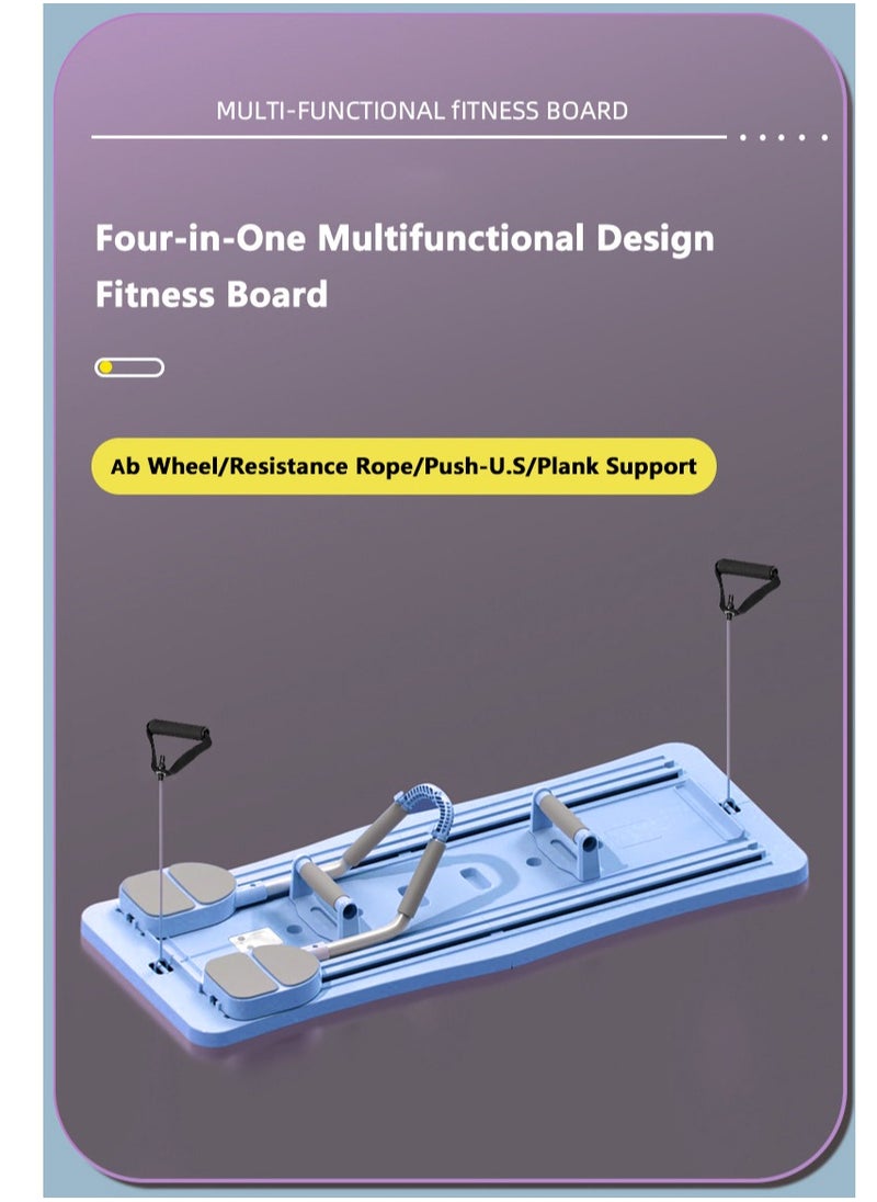 XiuWoo 4 in 1 Foldable Pilates Reformer Machine, Workout Abdominal Board, Plank Trainer, Automatic Rebound Core, Fitness Push Up Board, Ab Roller Wheel Training, Full Body Workout Equipment, Home Gym System  - Image 2