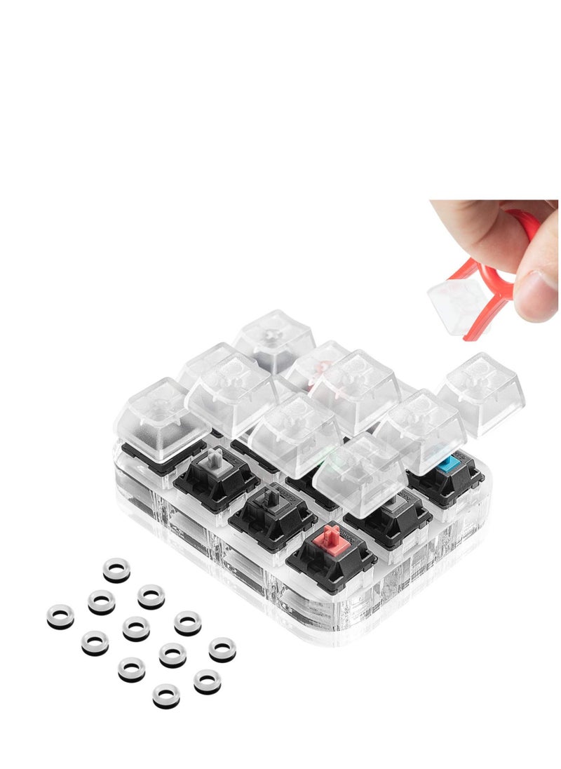 Generic - Griarrac Cherry MX Switch Tester Switch Sampler Mechanical Keyboards 12-Key Switch Testing Tool, with Keycap Puller and Switch O Rings (Includes Cherry MX Silent Speed) - Image 1