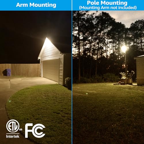 TORCHSTAR LED Barn Light, Dusk to Dawn Area Lights with Photocell, Outdoor Security Flood Lighting, ETL & FCC Listed, IP65 Waterproof, Aluminum, 110-277V, Garage, Yard, 3000K Warm White, Bronze - Image 3