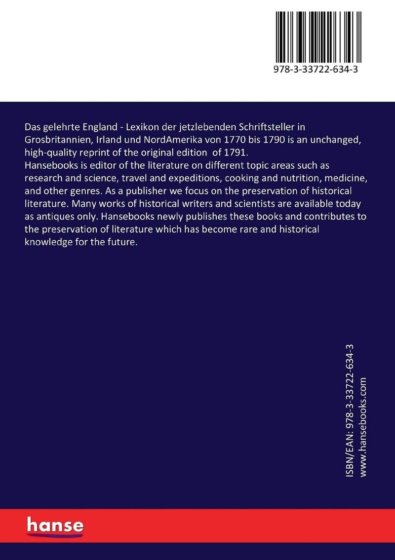 Das gelehrte England: Lexikon der jetzlebenden Schriftsteller in Grosbritannien, Irland und NordAmerika von 1770 bis 1790 - Image 2