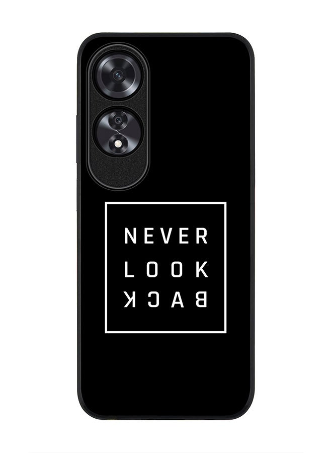 Stylizedd Rugged Black edge case for Oppo A60, Slim fit Soft Case Flexible Rubber Edges Anti Drop TPU Gel Thin Cover -  Never look back - Image 1