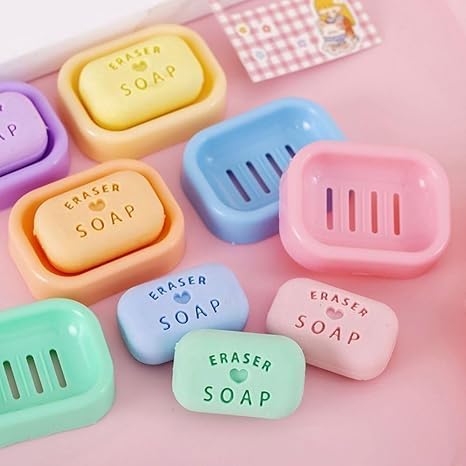 Parshya Mini Soap Eraser Rubber for Kids Girls Boys Childern Birthday Return Gift,Classroom Non Dust Eraser Birthday Return Gift School College Stationery Suppliers(Pack of 2pcs) - Image 5