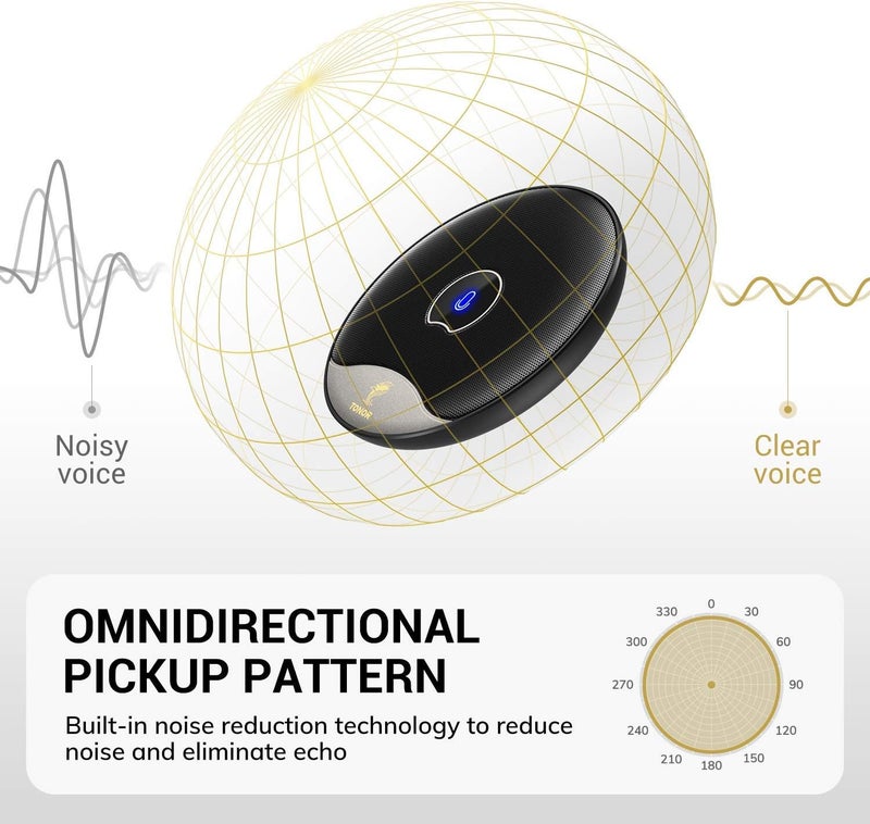 TONOR USB Conference Microphone, Omnidirectional Condenser Microphone with Mute Button for PC for Meeting/Online Class, Zoom Call, Skype Chat, Plug and Play (TM20) - Image 4