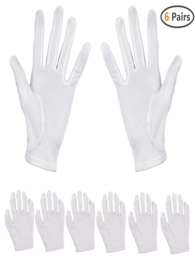 Onwon 6 Pairs Large White Cotton Gloves Hand Spa Gloves Cosmetic Moisturizing Gloves for Moisturizing, Dry Skin and Eczema - Image 1