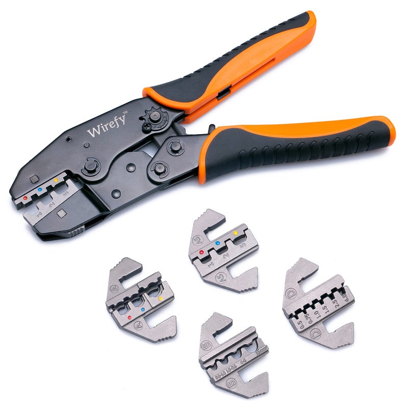 Wirefy Crimping Tool Set 5 PCS - Ratcheting Wire Crimper - For Heat Shrink, Nylon, Non-Insulated Connectors, Ferrule Terminals - Image 1
