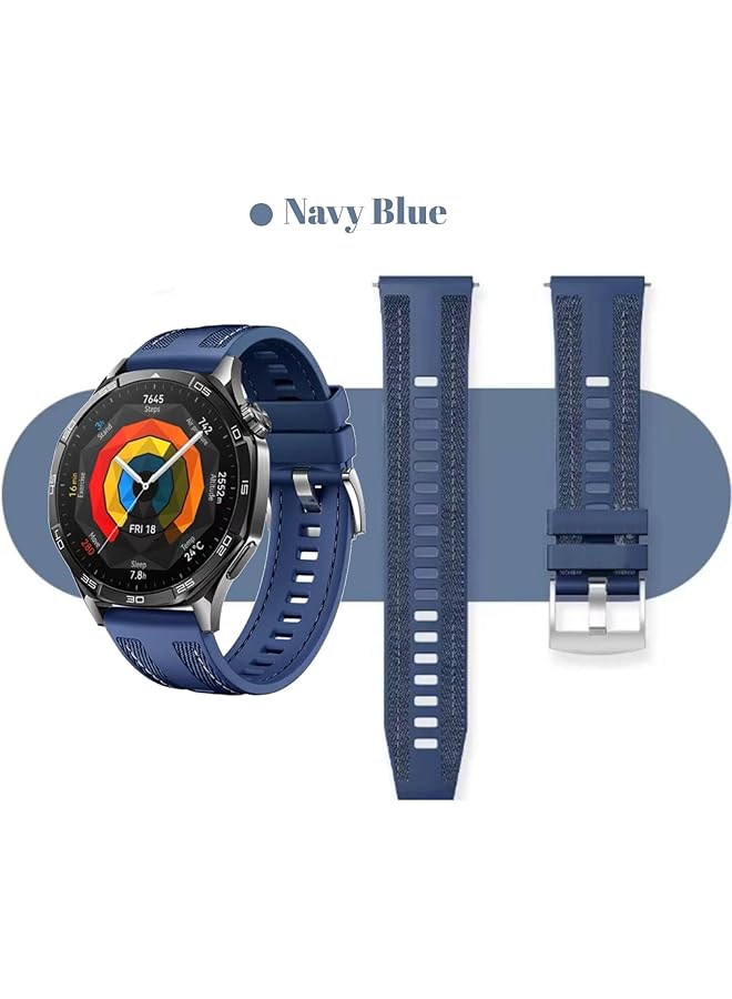 إيروريكس سوار متوافق مع ساعة هواوي جي تي 5 جي تي 5 برو 2024 مقاس 46 مم جي تي 4 جي تي 4 برو جي تي 3 جي 3 برو مقاس 46 مم ساعة هواوي 4 4 برو حزام بديل من مادة النايلون والسيليكون مقاس 22 مم للرجال والنساء - Image 5