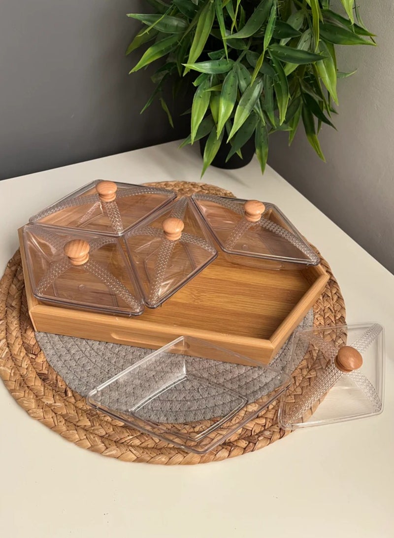 Large Bamboo nuts box (5 part) - Image 2