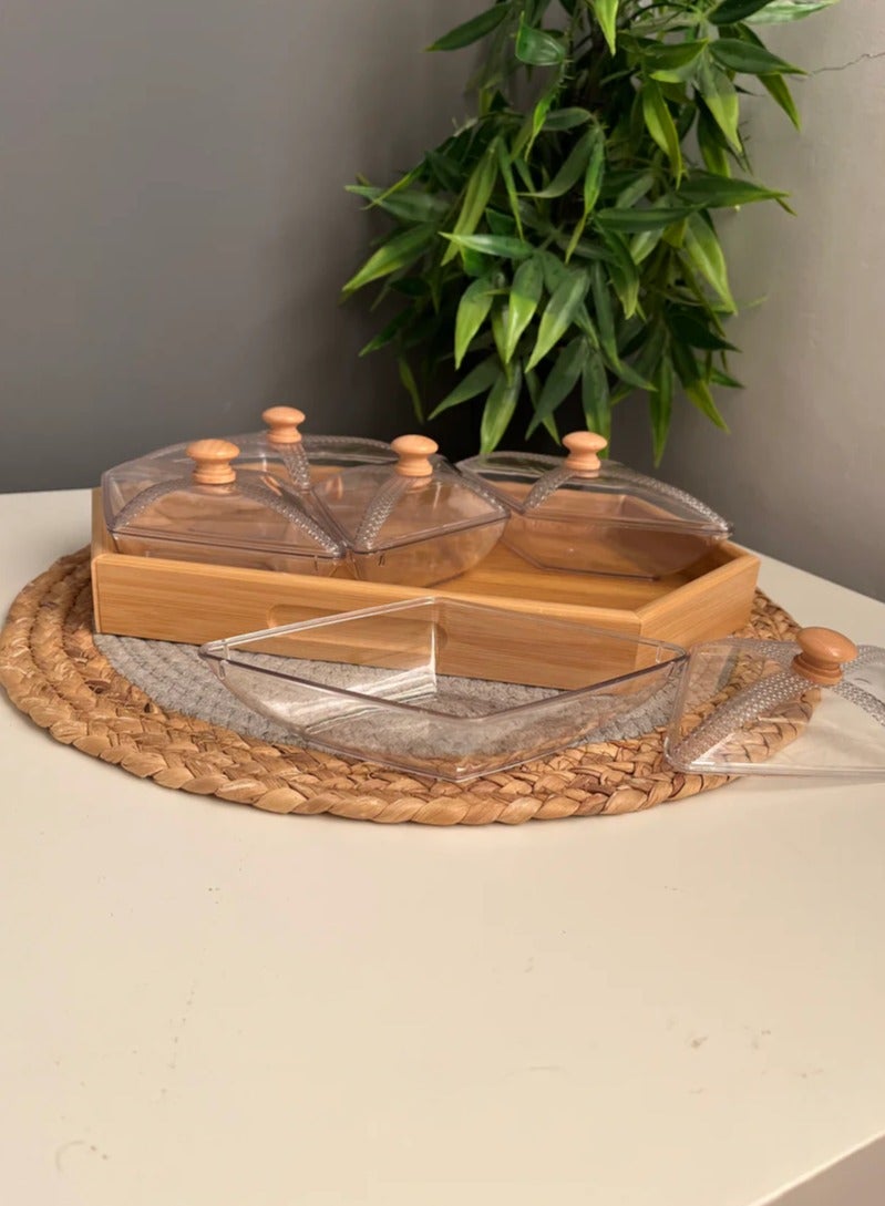 Large Bamboo nuts box (5 part) - Image 3
