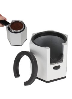 SYOSI Coffee Portafilter Holder, Espresso Tamper Stand, Aluminum Alloy Espresso Portafilter Stand for Most 51mm, 53mm, 54mm, 58mm Coffee Portafilter (Hexagon,Silver)  - Image 1