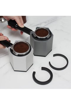 SYOSI Coffee Portafilter Holder, Espresso Tamper Stand, Aluminum Alloy Espresso Portafilter Stand for Most 51mm, 53mm, 54mm, 58mm Coffee Portafilter (Hexagon,Silver)  - Image 4
