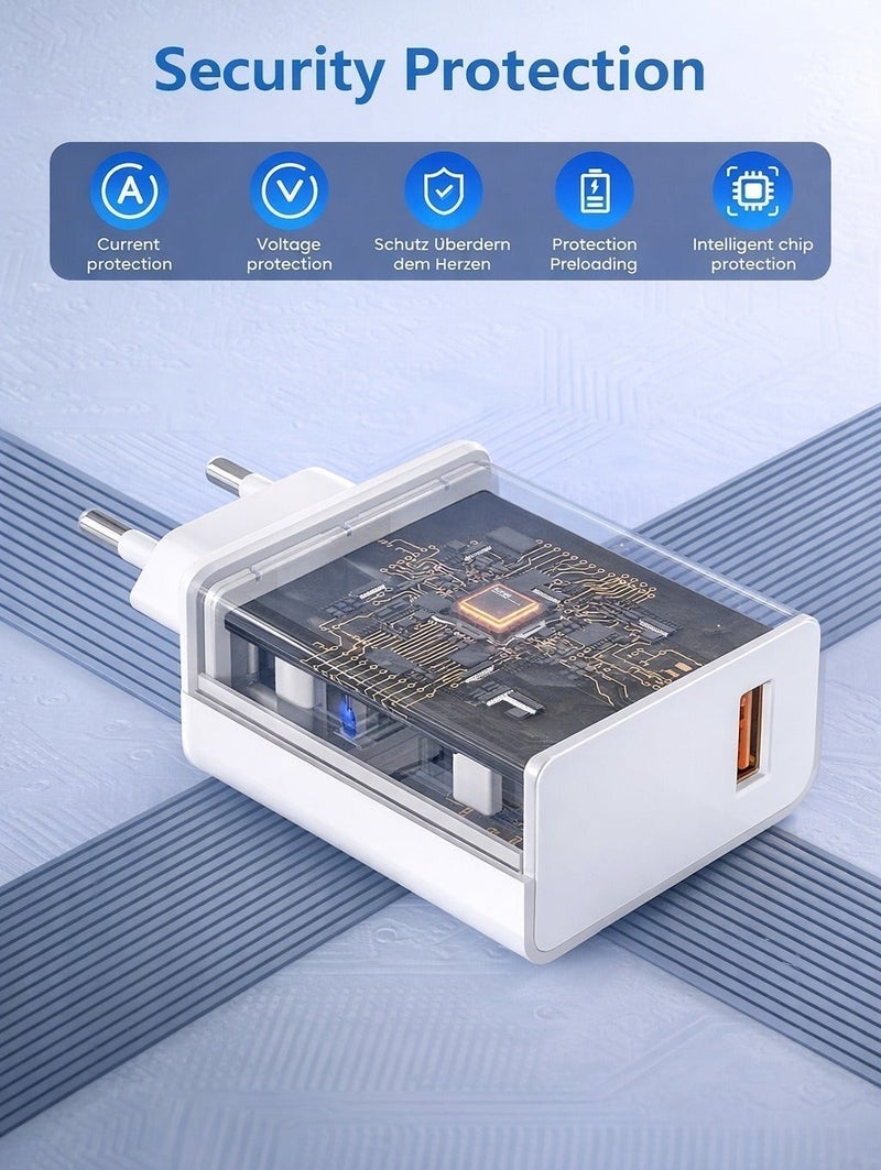 120W MAX Ultra Fast Wall Charger with USB-A to USB-C Cable, High Power Fast Charging Adapter Compatible with Xiaomi, Redmi & POCO Devices - White - Image 3