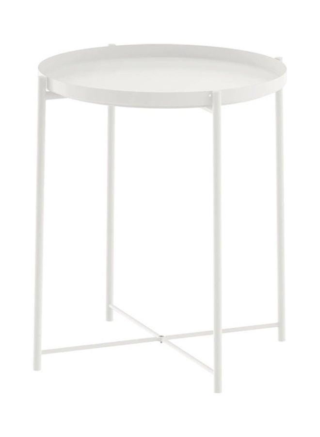 Roman Gifts Round Tray Table White 45x45x53cm - Image 1
