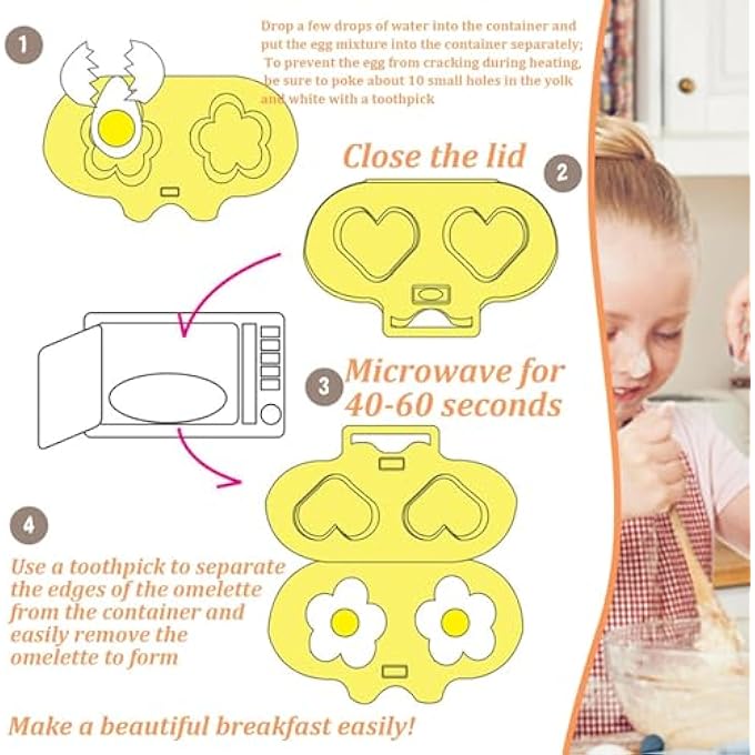 Azonee Egg Cooker Microwave Egg Poacher 2Pcs Egg Steamer Silicone Egg Poacher Egg Poacher Cups Sous Vide Egg Poacher Flower  Heart Shaped Egg Poacher For LowCalorie Breakfasts Egg Poacher - Image 5
