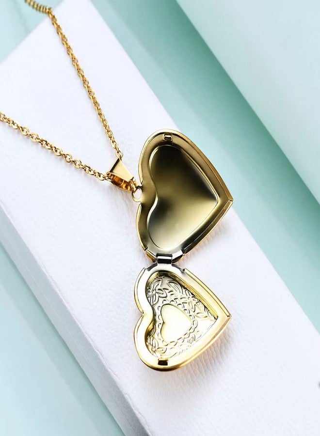 KunBead Gold Heart Photo Locket Necklace that Holds Pictures for Women Love Jewelry Memorial Pendant Necklace - Image 5