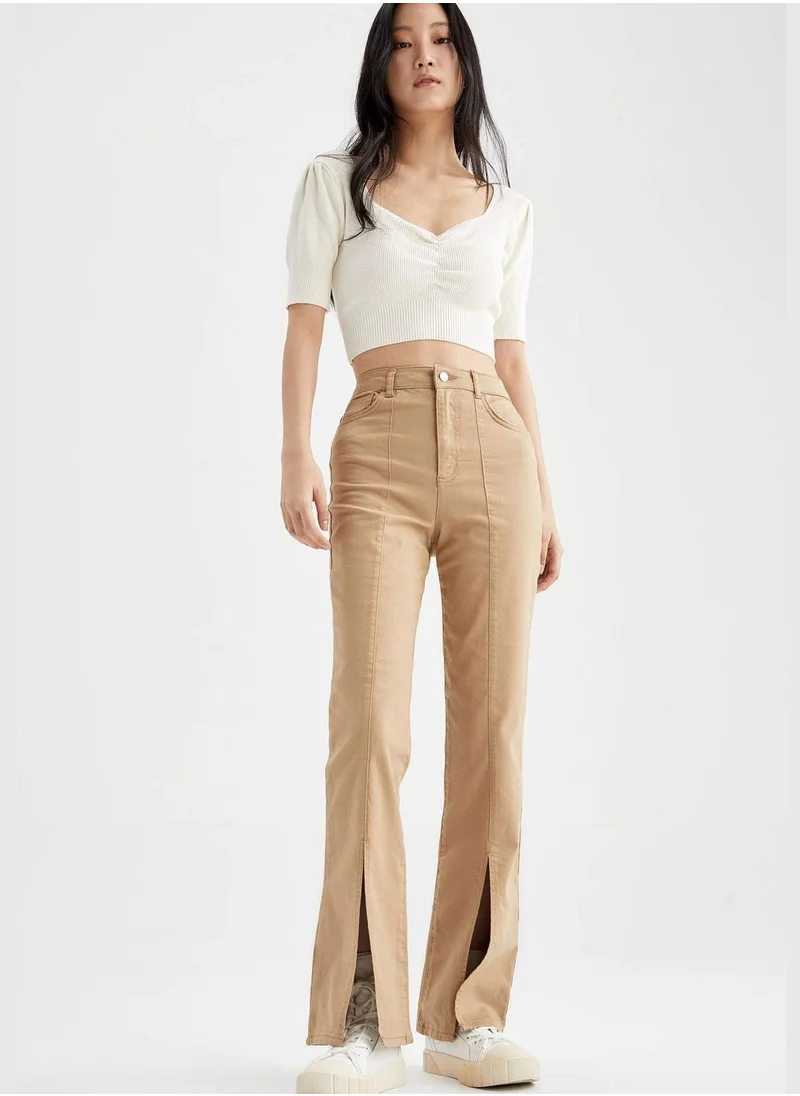 ديفاكتو Hig Waisted Side Split Culottes
