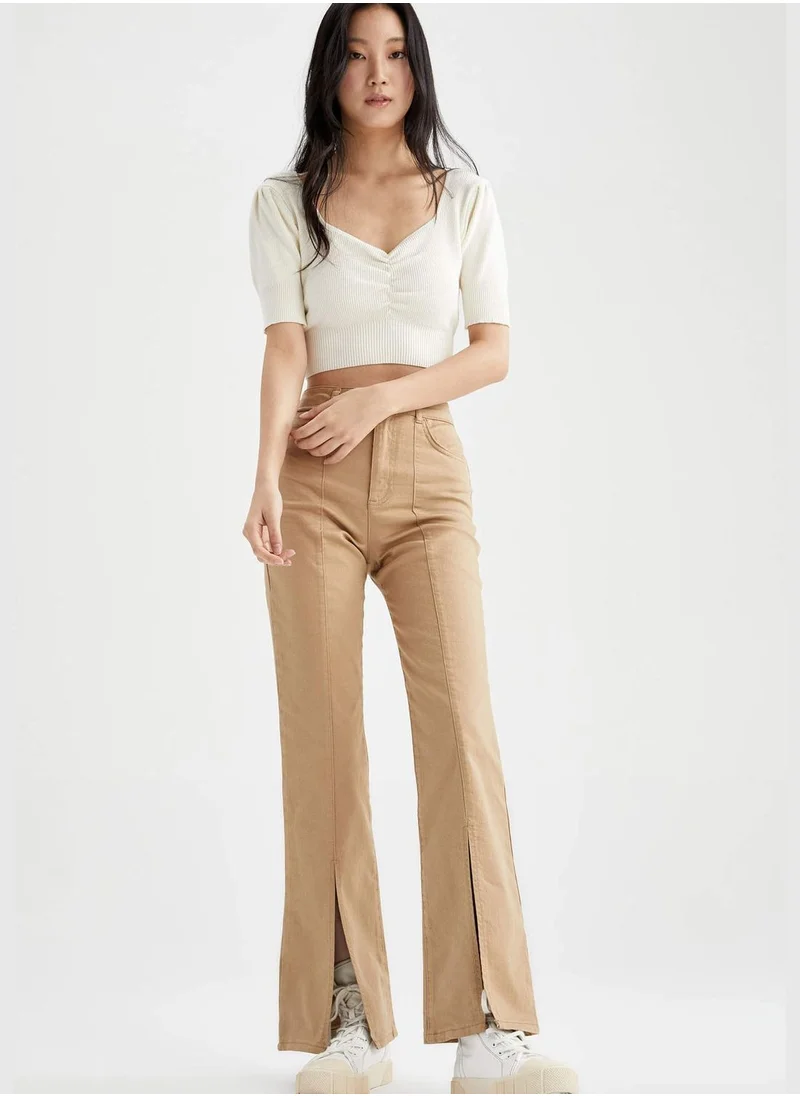 ديفاكتو Hig Waisted Side Split Culottes