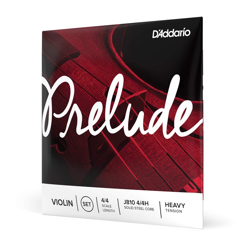 D'Addario D'Addario Prelude Violin String Set, 4/4 Scale, Heavy Tension – J810 4/4H - Solid Steel Core, Warm Tone, Economical and Durable – Educator’s Choice for Student Strings – 1 Set  - Image 1